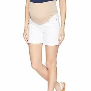 Women's White Maternity Shorts